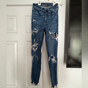 American Eagle Outfitters Ripped Blue next level stretch sz 2